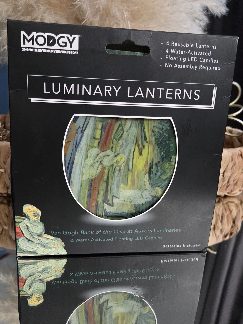 Van Gogh Luminary Lantern Set w/ LED Candles | Mood Lighting | Open Box